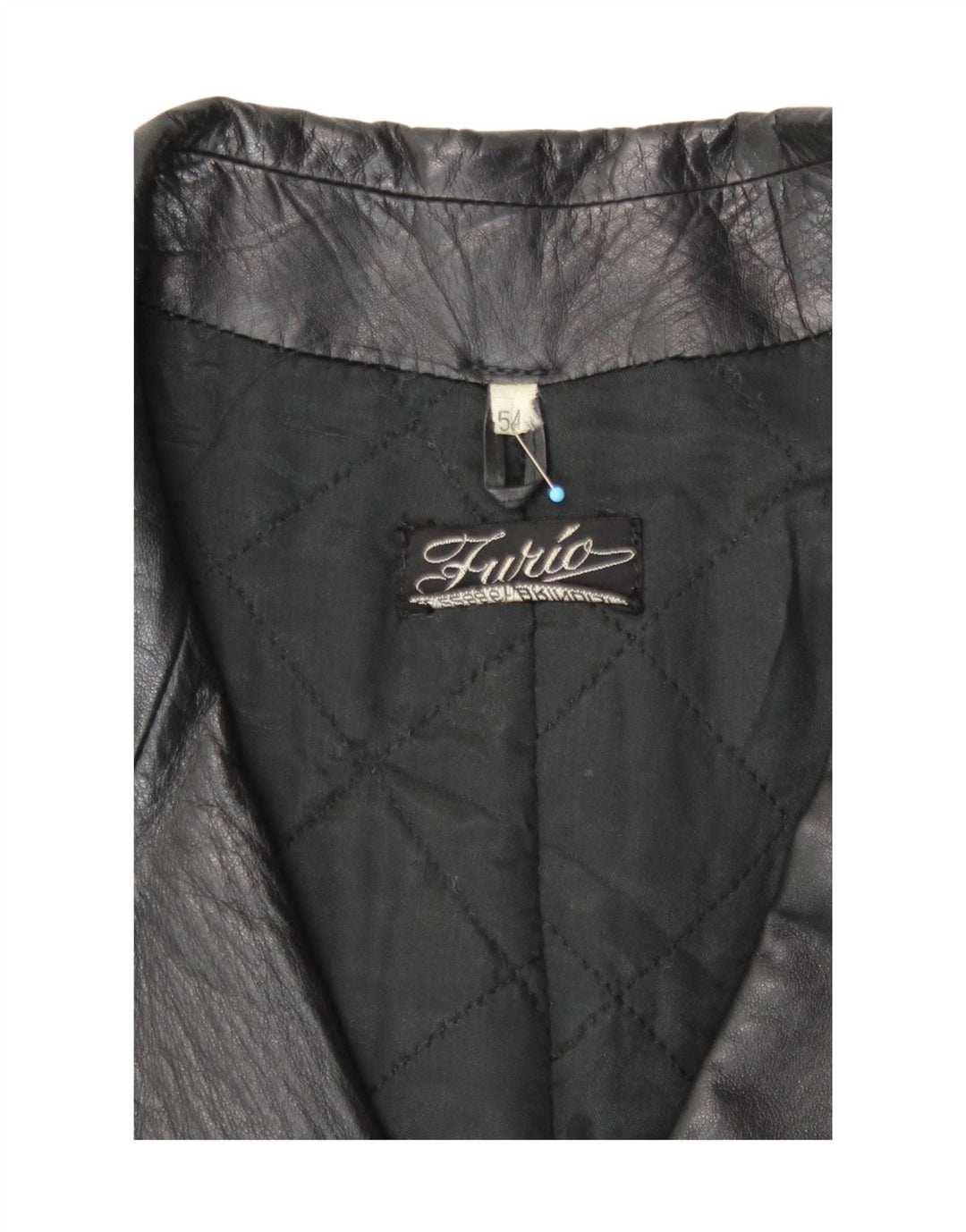 Manteau en cuir à double boutonnage vintage pour hommes IT 54 2XL Noir