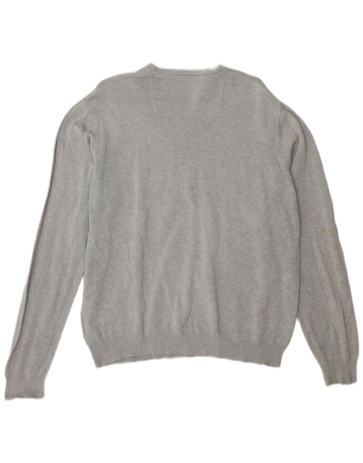 Marks & Spencer Pull à col en V Blue Harbour pour hommes, grand coton gris