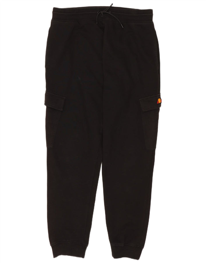 Ellesse Pantalon de survêtement cargo pour homme en coton noir Taille L