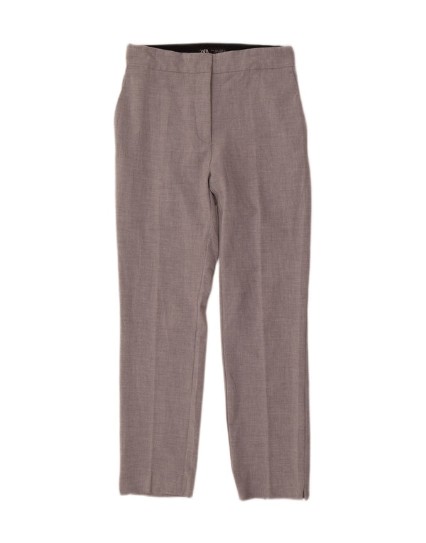 Zara Womens Slim Chino Trousers Large W30 L28 Grey Colourblock