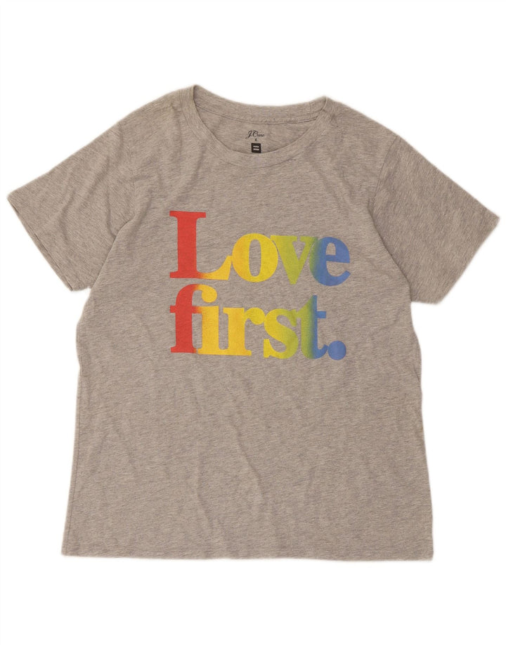 J. CREW T-Shirt Graphique Femme UK 14 Large Gris
