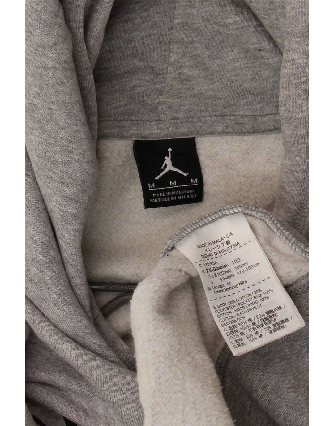Jordan Pull à capuche graphique pour homme en coton moucheté gris moyen