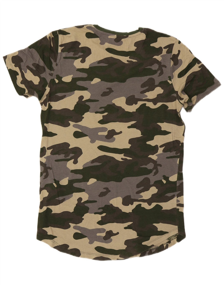 Jack & Jones T-Shirt Graphique Haut Camouflage Coton Vert Moyen Homme