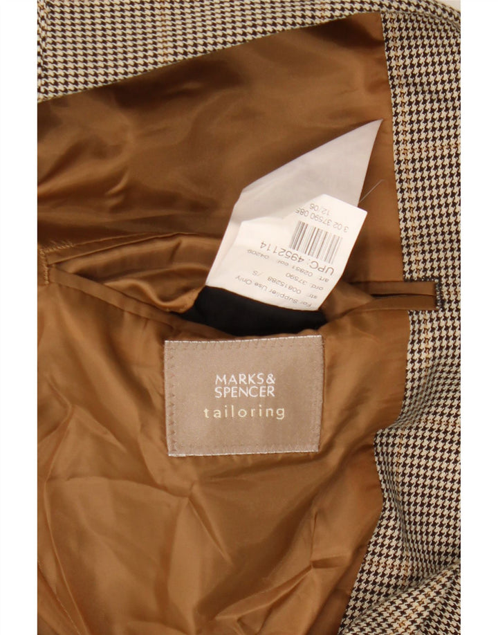 Marks & Spencer Veste blazer à 2 boutons pour homme UK 40 pied-de-poule marron moyen