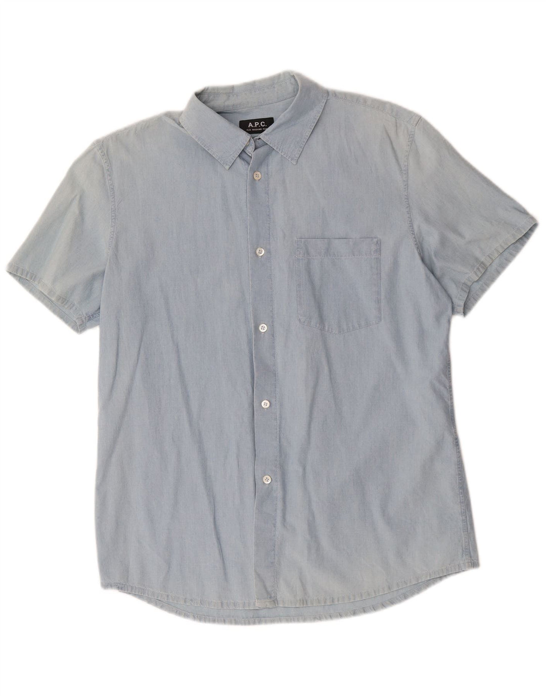 A.P.C Chemise à Manches Courtes Homme Bleu Moyen