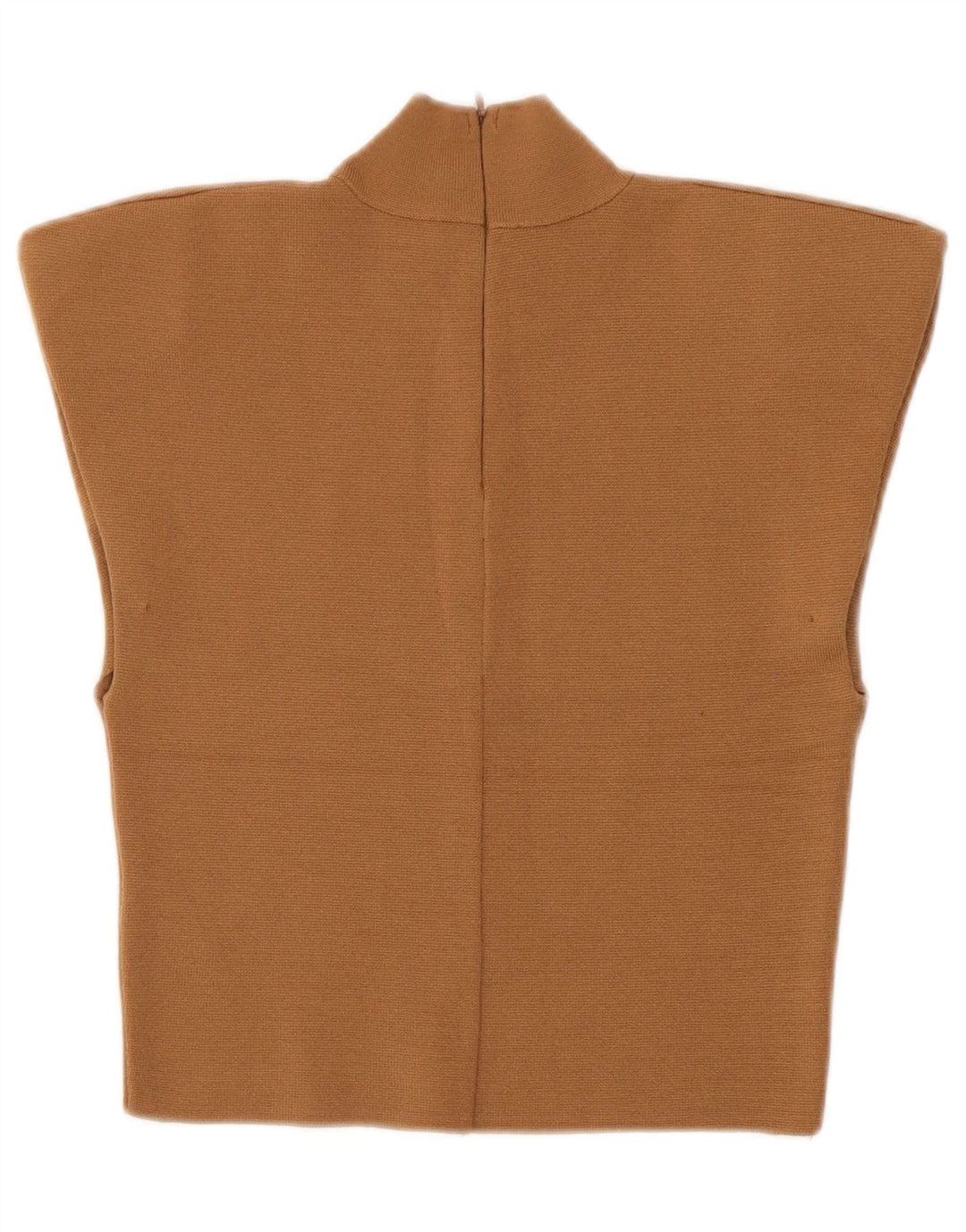 Zara Womens Crop Blouse Top UK 8 Small Marron Viscose