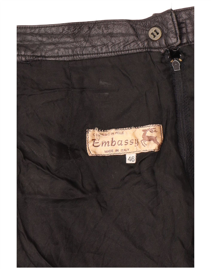 EMBASSY Jupe taille haute en cuir pour femme IT 46 Large W26 Cuir noir