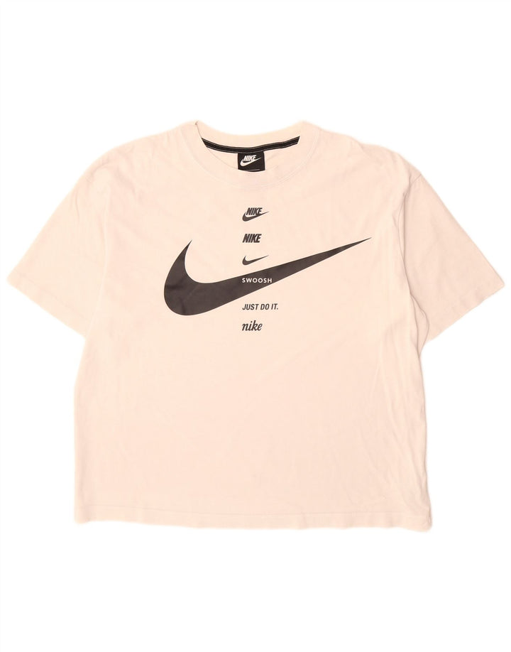 Nike T-shirt graphique Swoosh pour homme en coton blanc moyen