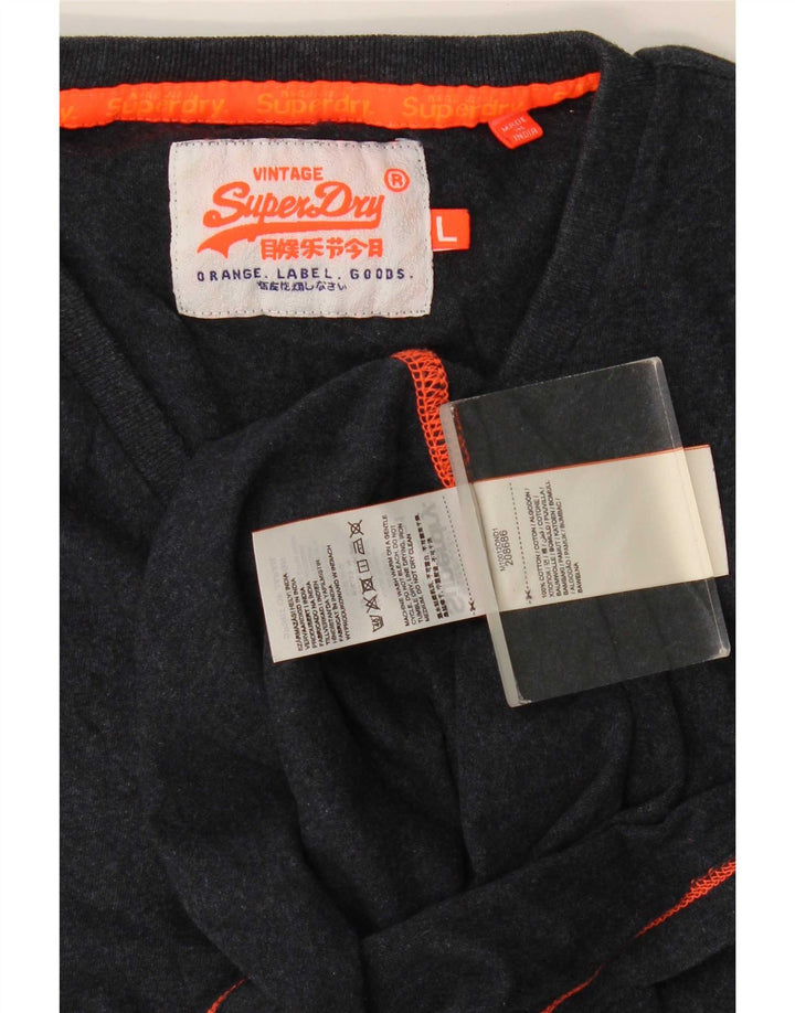 Superdry T-Shirt Homme Top Large Bleu Marine Coton