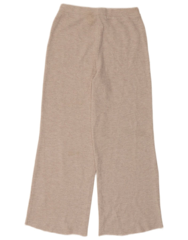 Zara Pantalon de survêtement large pour femme UK 12 Beige moyen moucheté