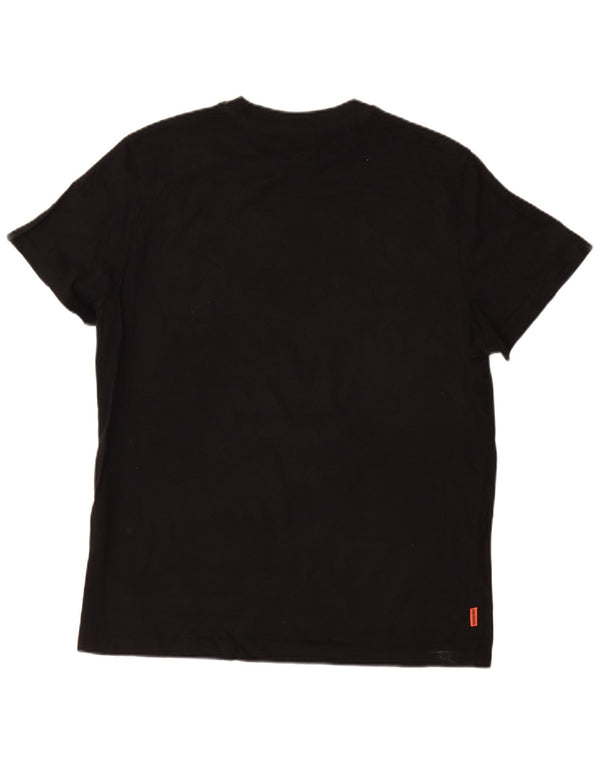 SUPERDRY Mens T-Shirt Top 3XL Black Cotton