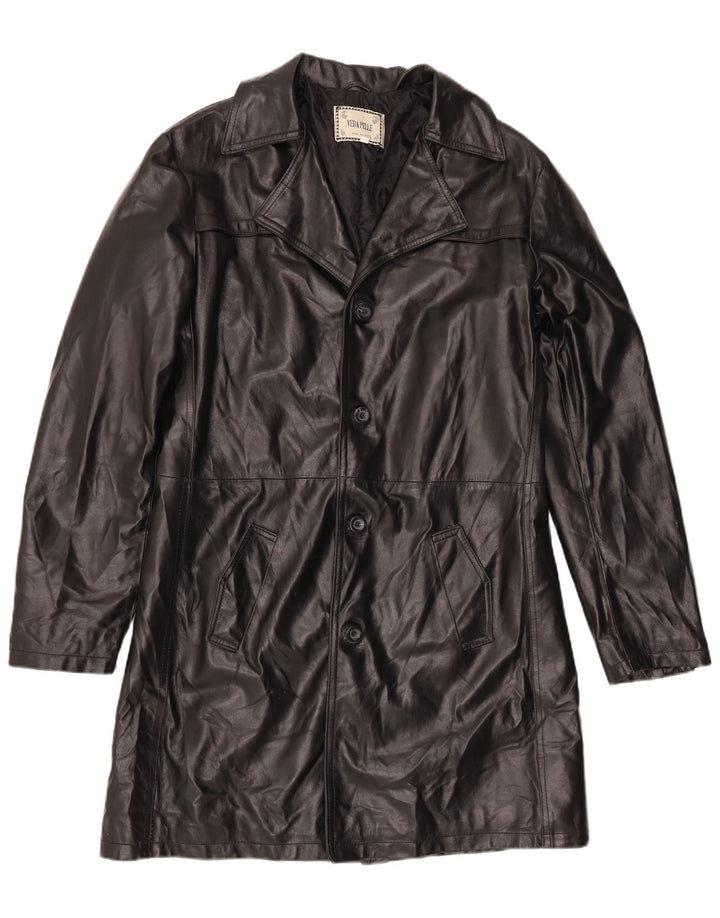 manteau en cuir homme vintage UK 42 XL Cuir noir