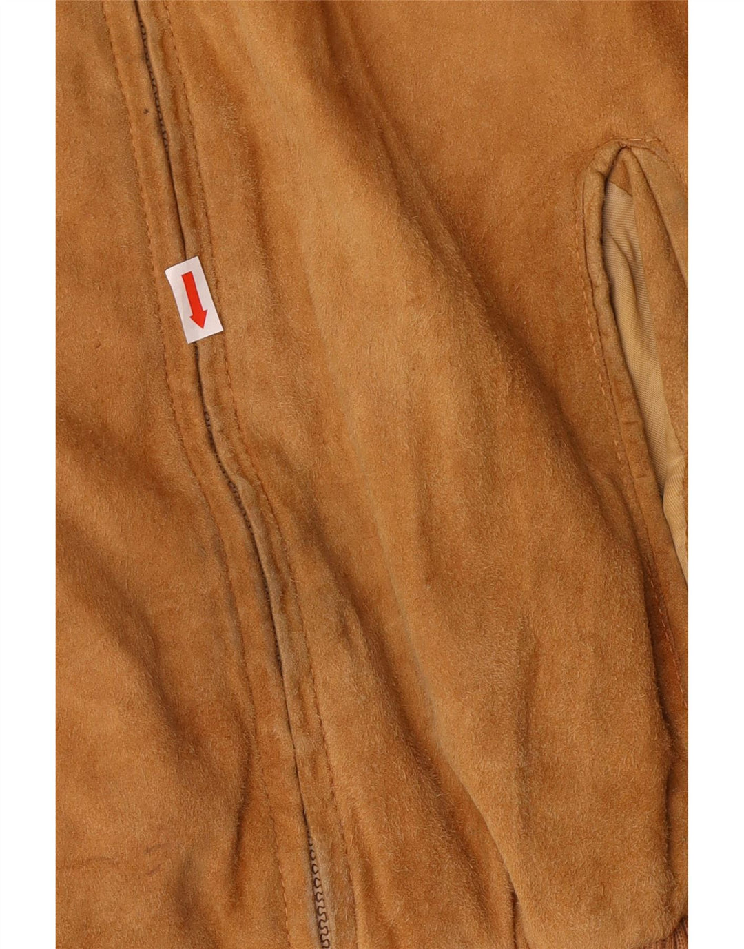 vintage Mens Suede Bomber Jacket UK 42 XL Cuir Marron