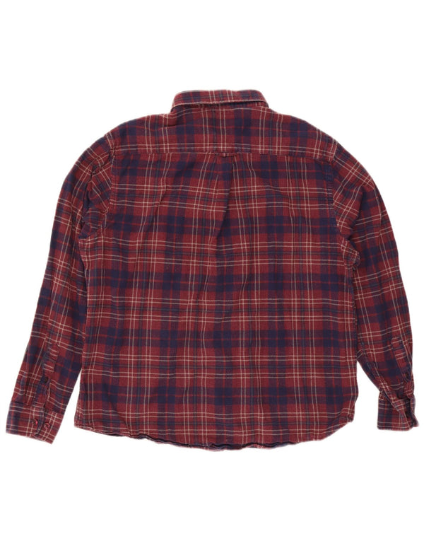 James Pringle Chemise en flanelle pour homme XL en coton à carreaux rouges