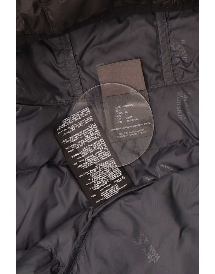 Jack Wolfskin Veste matelassée à capuche pour homme UK 40/42 Large Marron Polyester