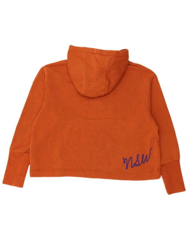 Nike Pull à capuche surdimensionné pour femme UK 14 en coton orange moyen