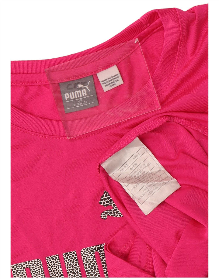 PUMA T-Shirt Graphique Fille 12-13 Ans Grand Rose Polyester