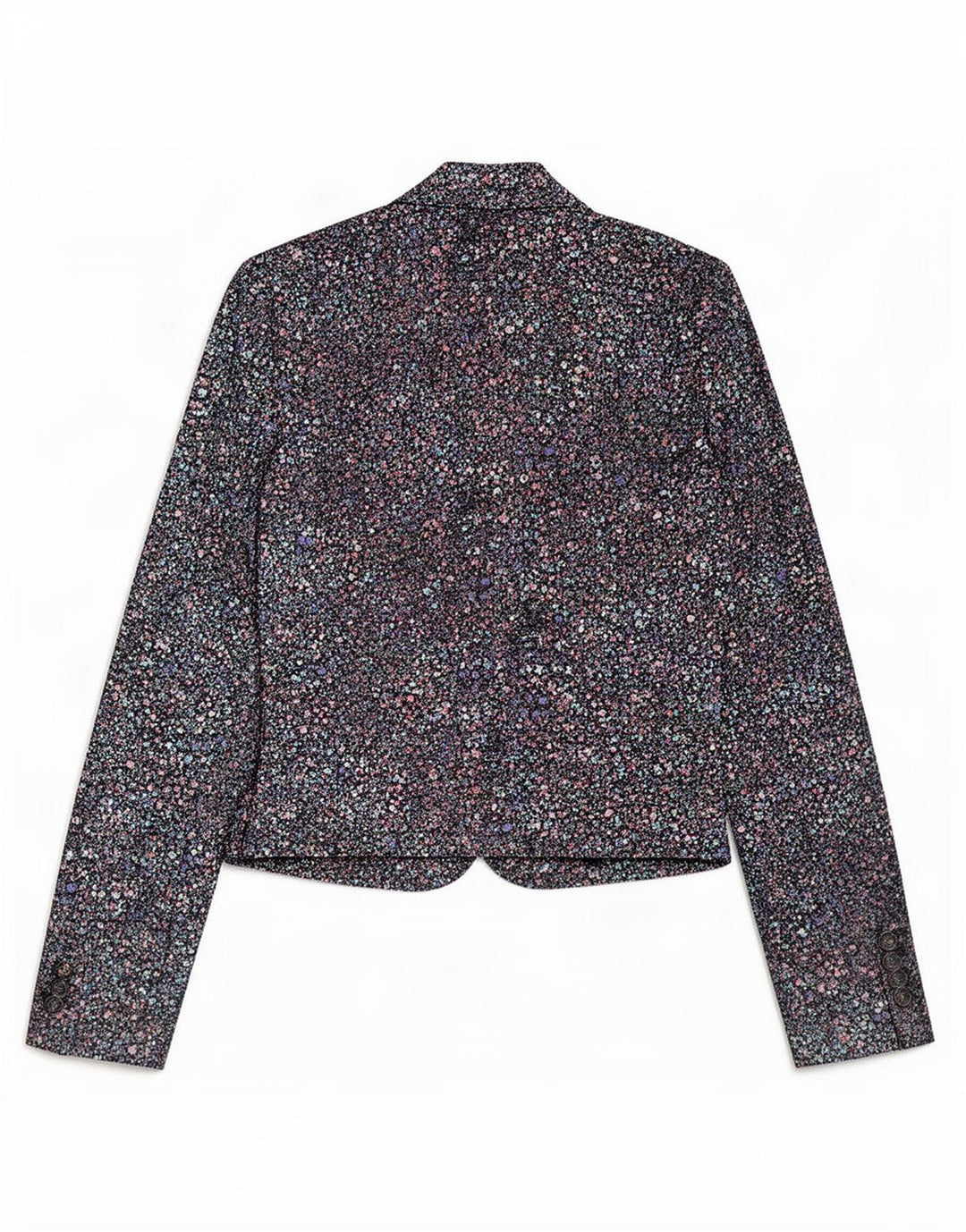 Monsoon Veste Boléro Femme UK 12 Coton Floral Noir Moyen