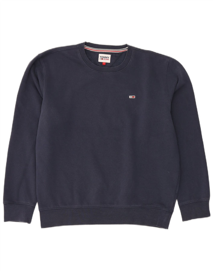 TOMMY HILFIGER Sweat-Shirt Homme Large Bleu Marine Coton