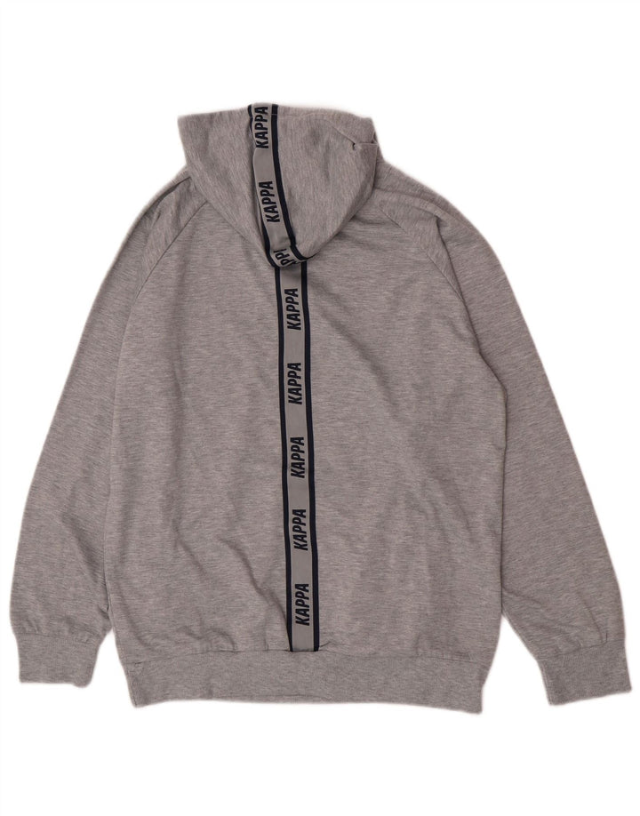 Kappa Pull à capuche graphique pour homme en polyester moucheté gris grand