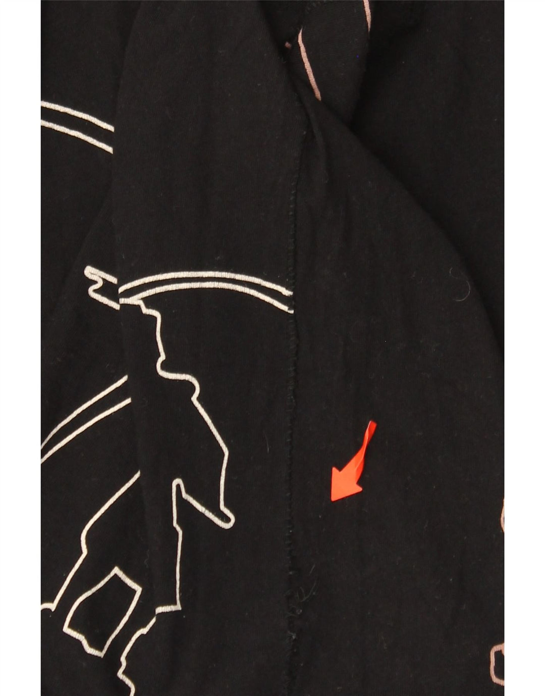 Desigual Femme Barcelona Graphic Top Manches Longues UK 12 Coton Noir Moyen