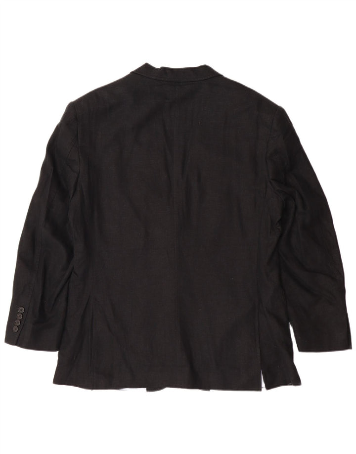 MARKS & SPENCER Veste Blazer 2 Boutons Homme UK 40 Grand Lin Noir
