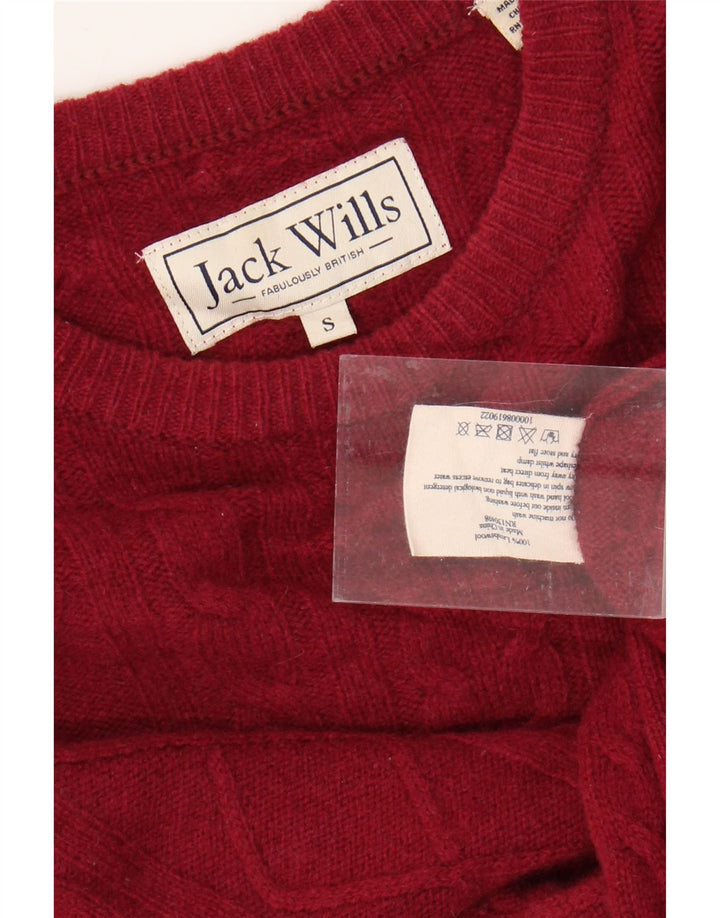 JACK WILLS Pull à col rond pour homme en laine rouge