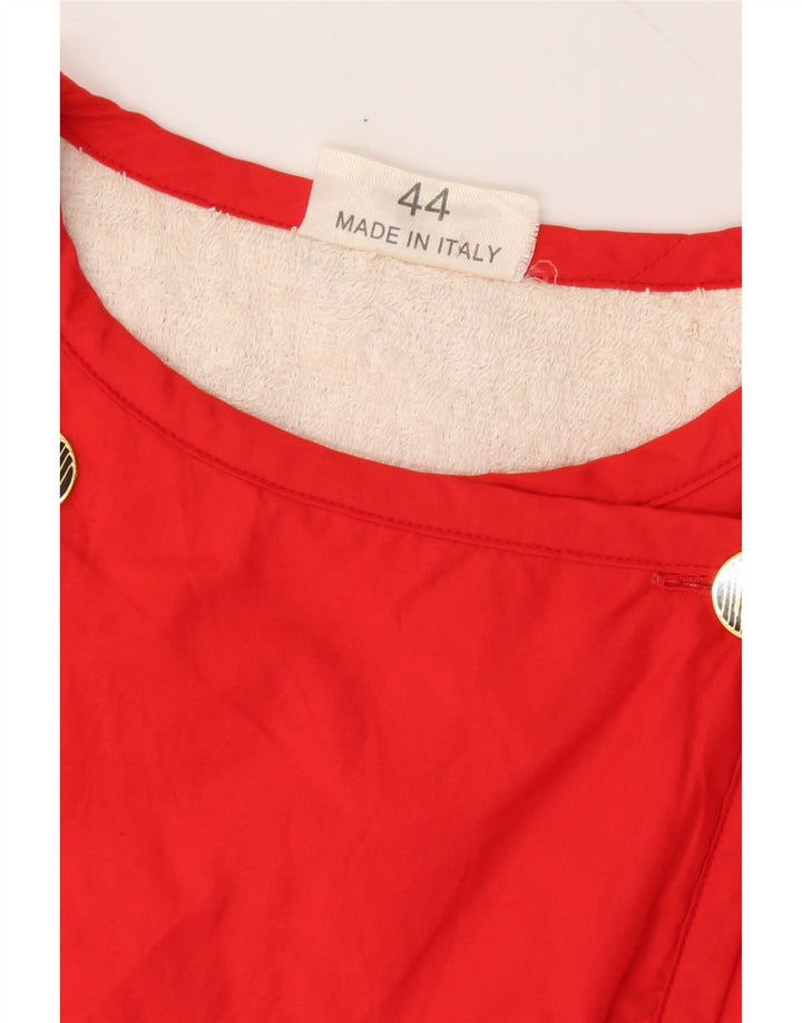 EMANUEL UNGARO Womens Vintage Crop Bomber Jacket IT 44 Medium Red Vintage Emanuel Ungaro and Second-Hand Emanuel Ungaro from Messina Hembry 