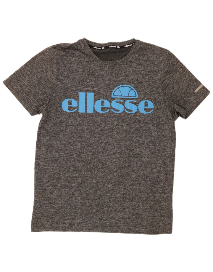 Ellesse T-shirt graphique pour femme UK 14 Gris moyen Polyester