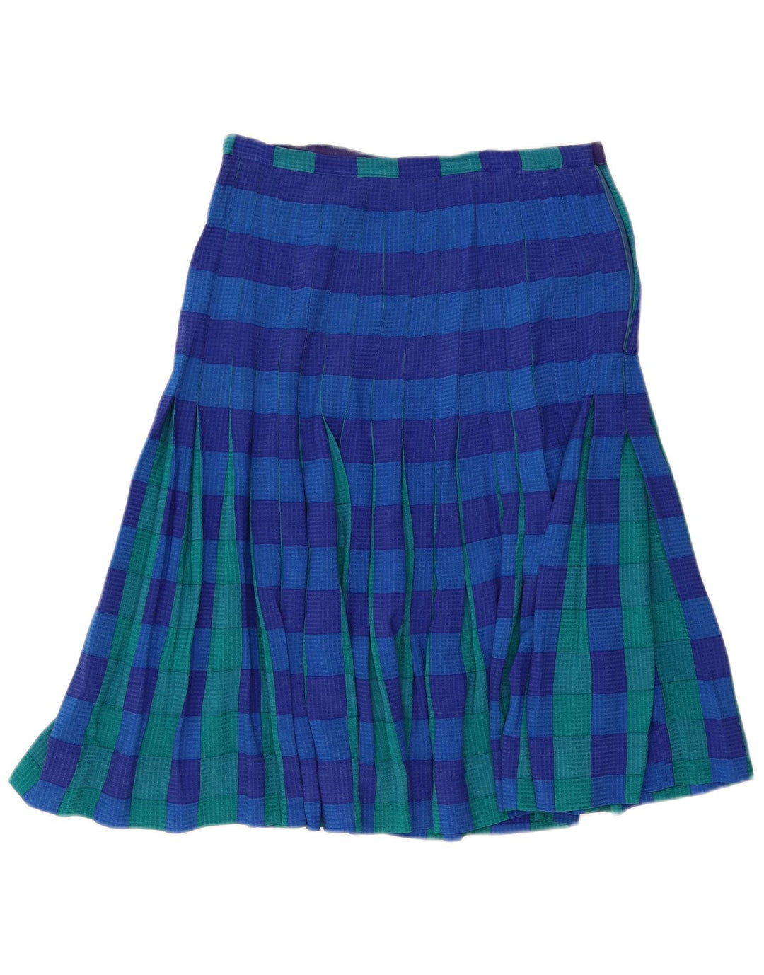 jupe plissée femme vintage W32 Grand chèque bleu