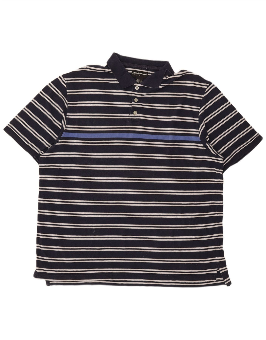 Eddie Bauer Polo Homme 2XL Bleu Marine Rayé Coton