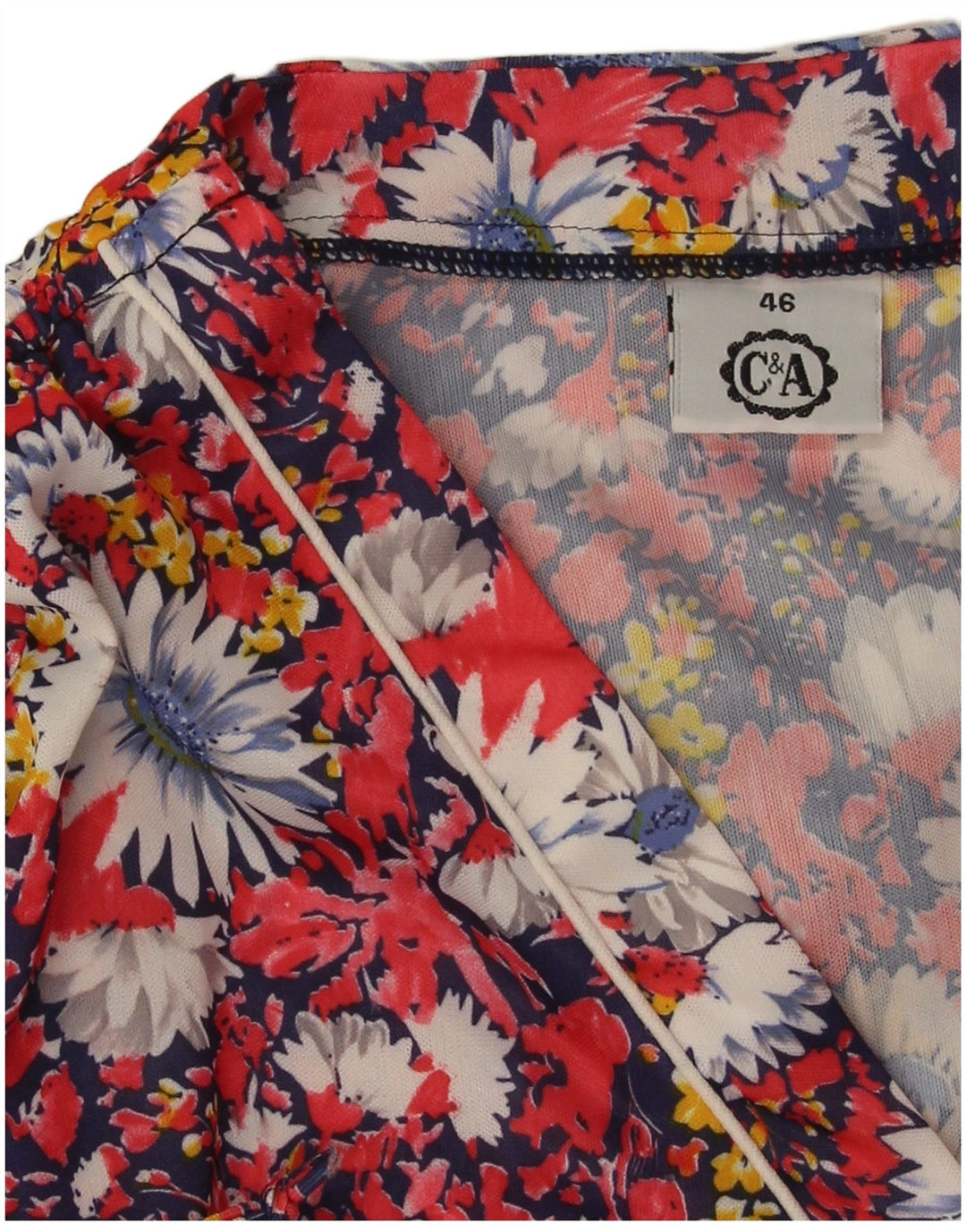 C & A Robe trapèze sans manches pour femme EU 46 XL Rouge Floral Polyester