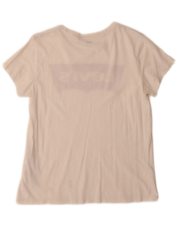 Levi's T-Shirt Graphique Femme UK 10 Petit Blanc Coton