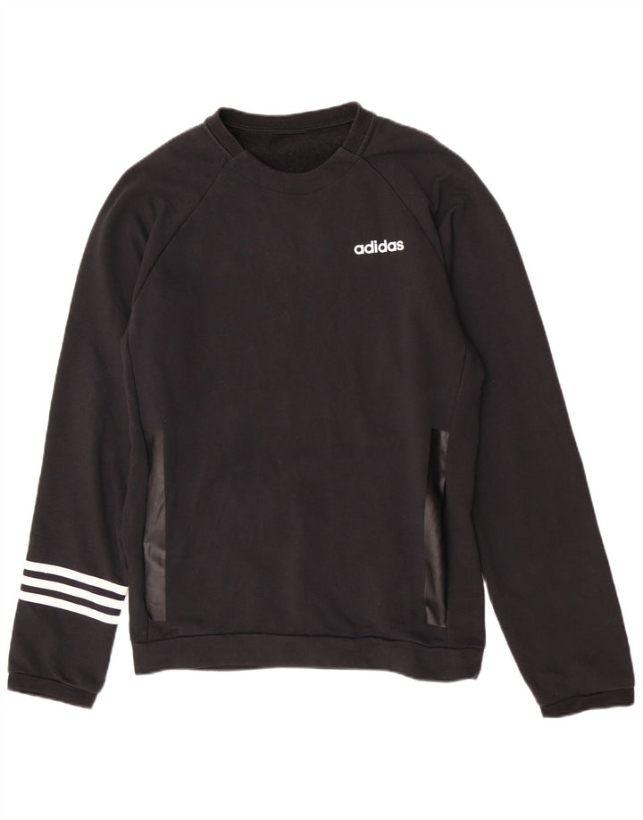 Adidas Sweat-shirt coupe classique pour homme en coton noir moyen