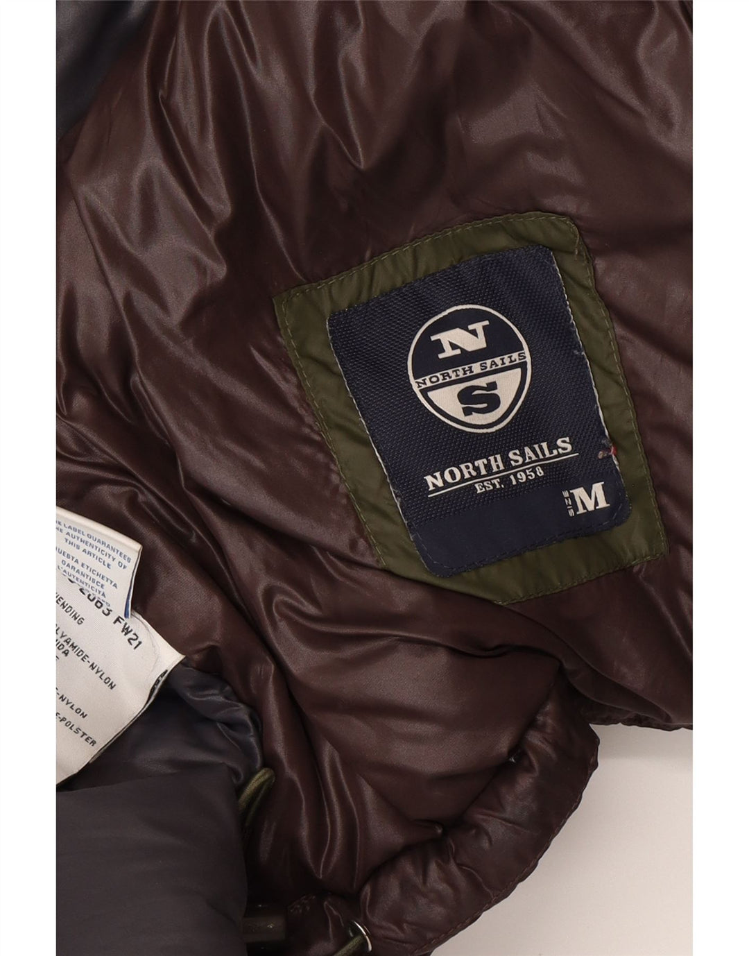 NORTH SAILS Veste matelassée homme UK 38 Marron Moyen Polyamide