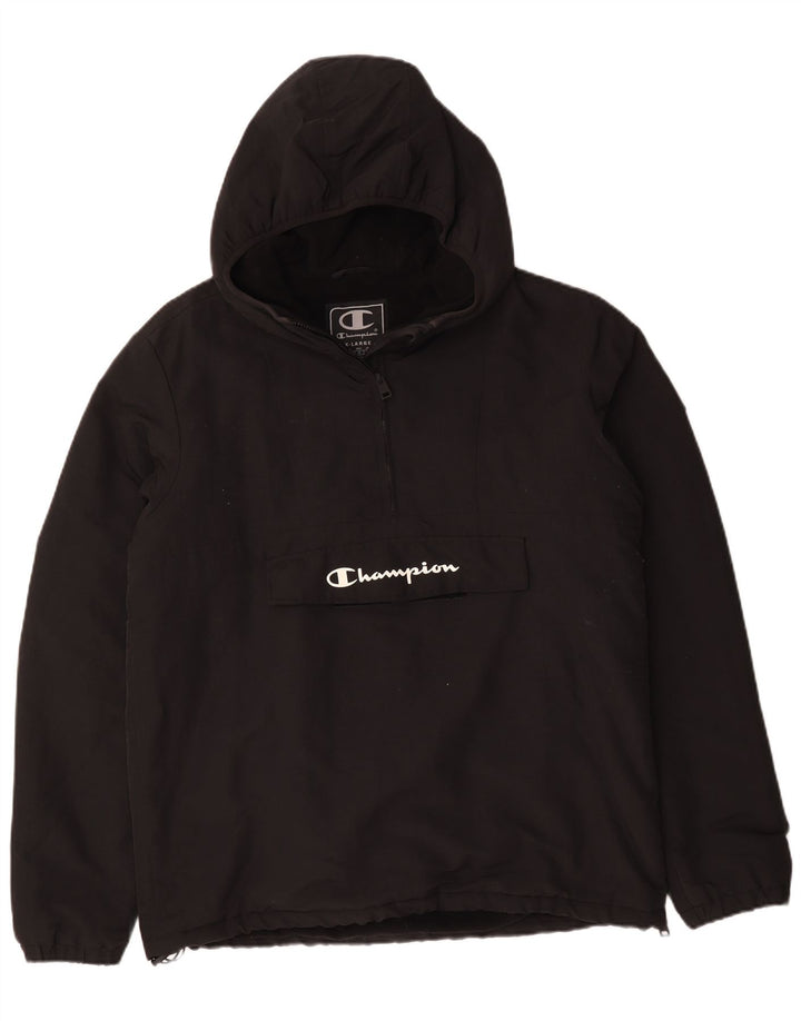 Champion Veste Anorak à capuche pour homme UK 42 XL Noir Polyamide