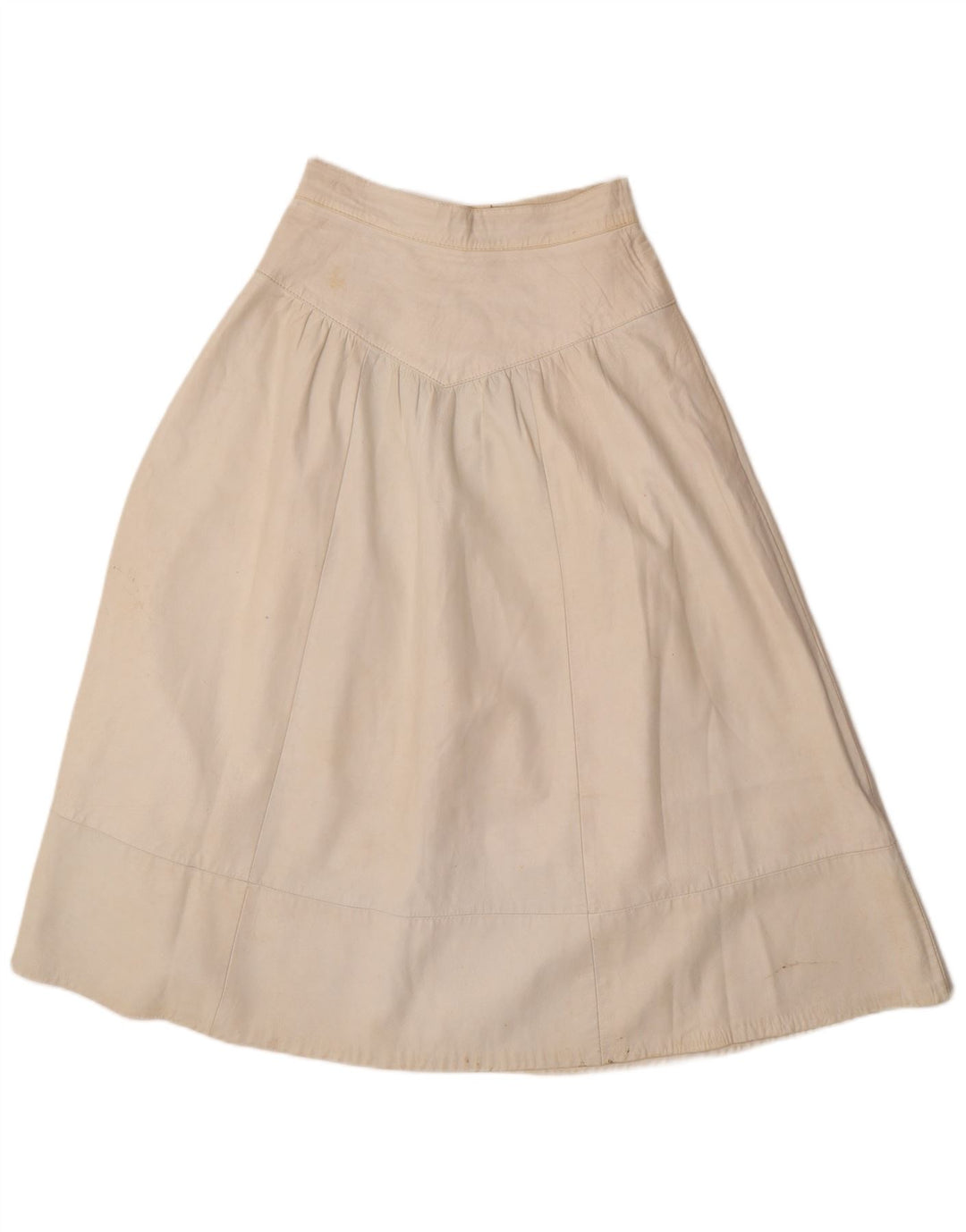 vintage Femme Cuir 2 Pièces Jupe Ensemble UK 12 Moyen W26 Off White