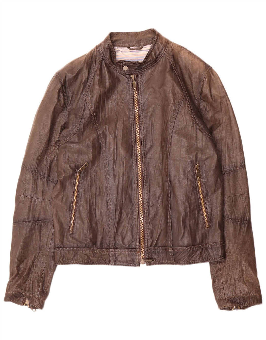veste en cuir homme vintage IT 48 Marron moyen