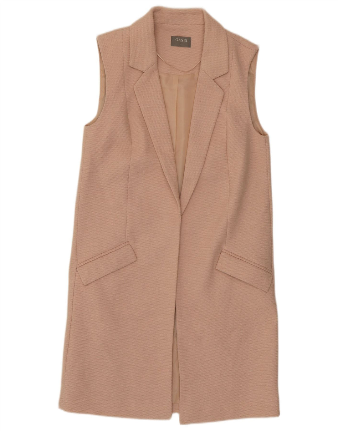 Oasis Gilet Long Femme UK 8 Petit Rose Polyester