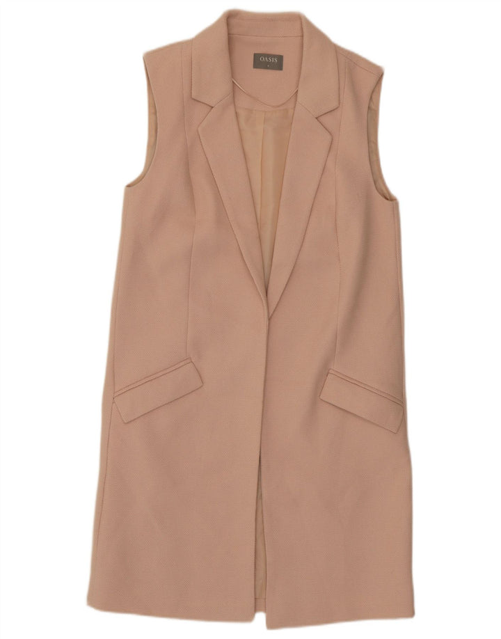 Oasis Gilet Long Femme UK 8 Petit Rose Polyester