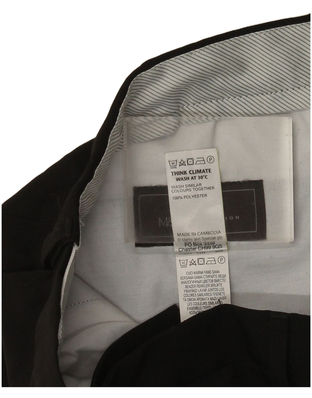 Marks & Spencer Pantalon de costume droit coupe droite pour homme W32 L31 Noir