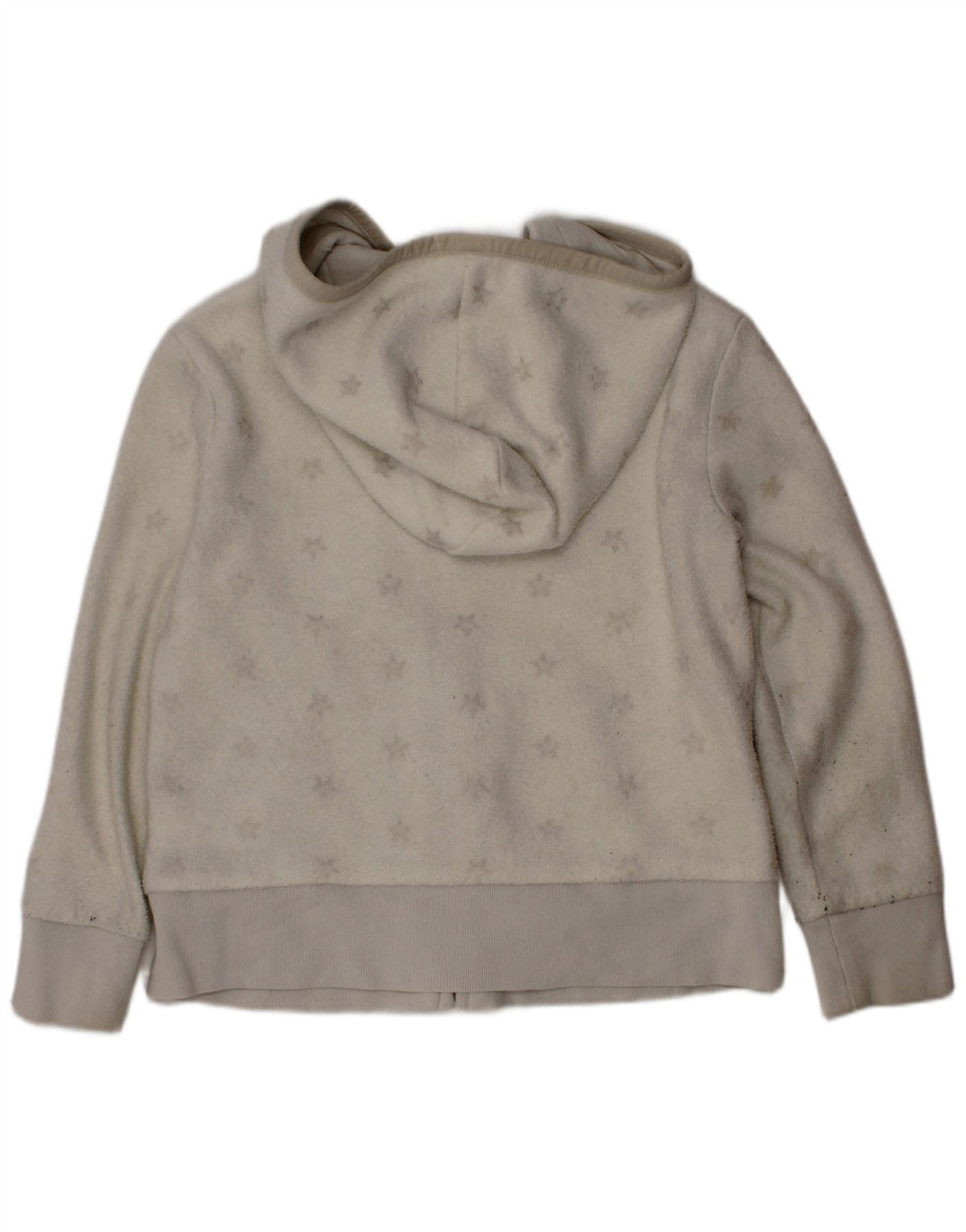 GAP Veste polaire à capuche graphique pour filles 6-7 ans Small Blanc Polyester