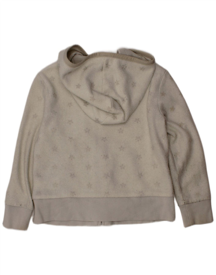 GAP Veste polaire à capuche graphique pour filles 6-7 ans Small Blanc Polyester