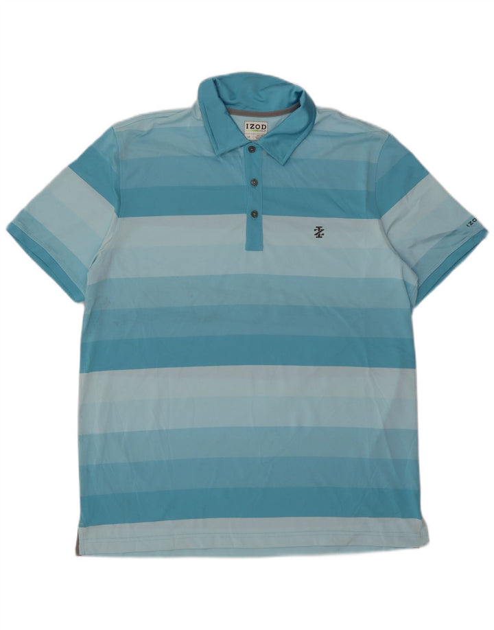 Izod Polo Homme Grand Bleu Rayé Polyester