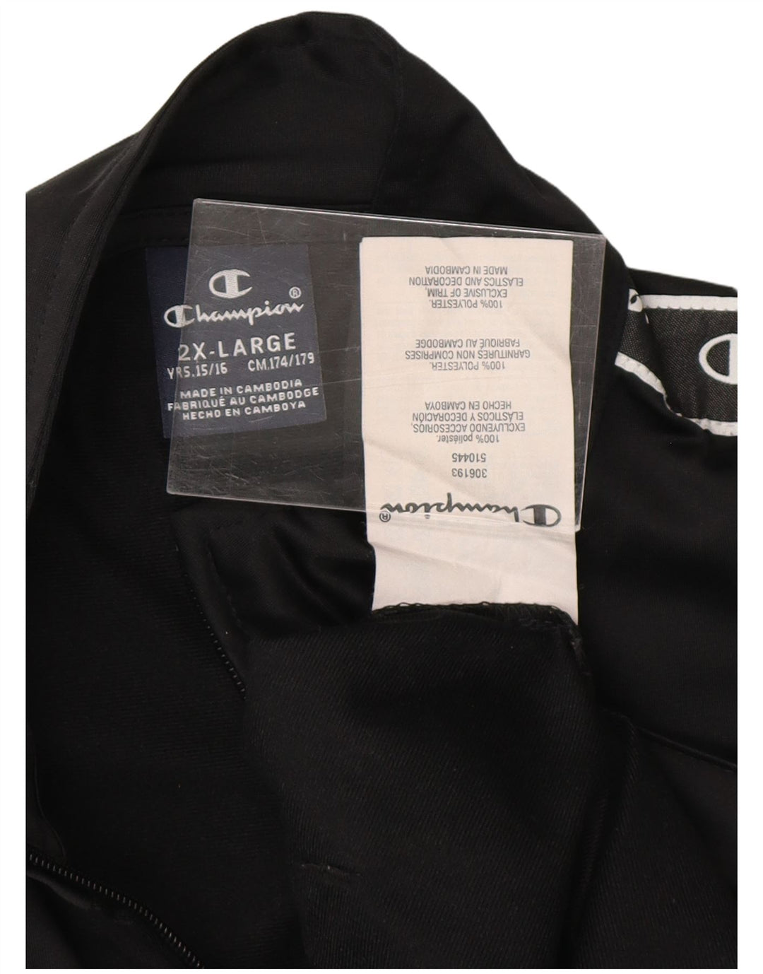 CHAMPION Veste de Survêtement Graphique Garçon 15-16 ans 2XL Noir Polyester