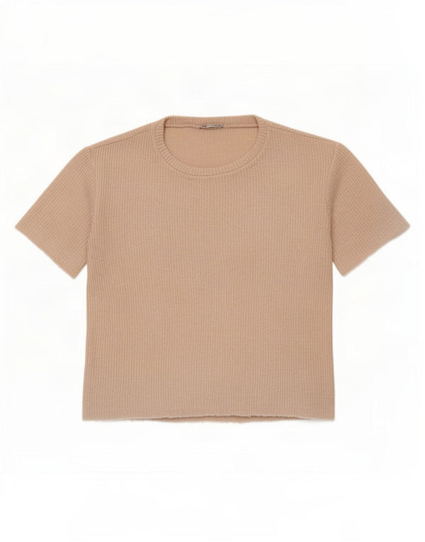Zara T-shirt surdimensionné pour femme UK 16 Large Beige
