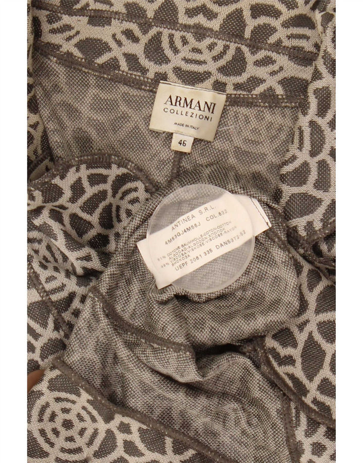 Armani Collezioni Veste blazer en tricot pour femme IT 46 Large Gris Géométrique