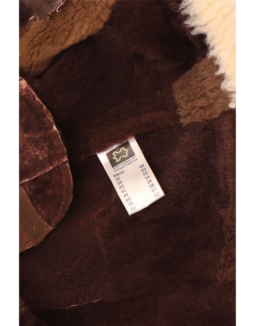 VINTAGE Gilet en peau de mouton femme EU 36 Petit cuir patchwork marron