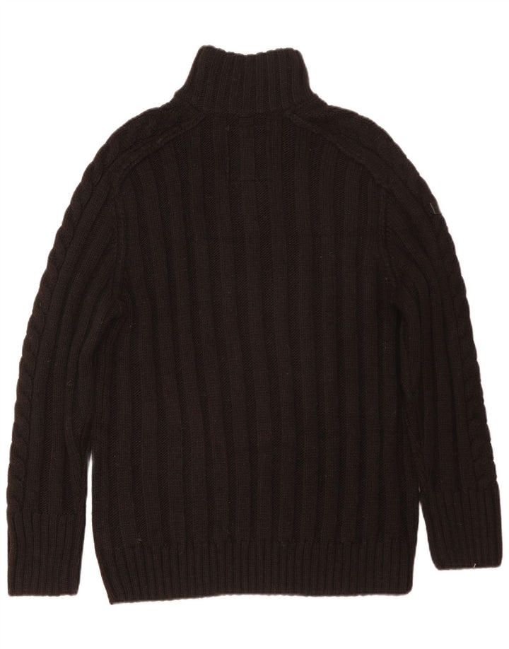 Superdry Pull à col boutonné pour homme 2XL Marron Acrylique
