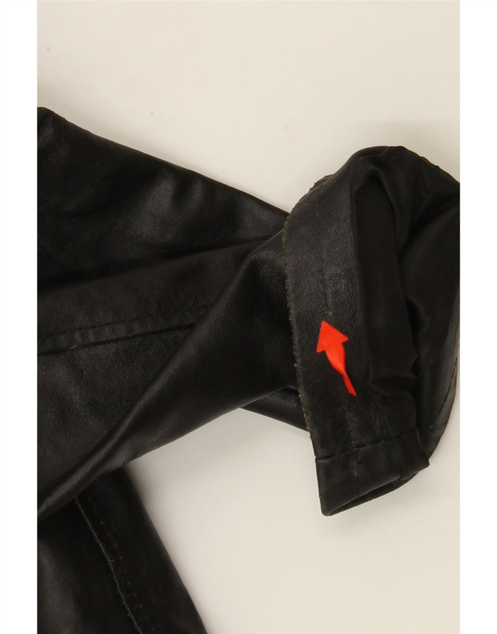 VINTAGE Veste en cuir homme UK 40 Grand cuir noir